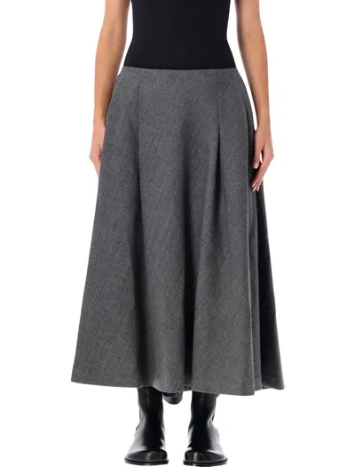 Ami Alexandre Mattiussi Ami Paris High-waist Wool Maxi Skirt In Grigio