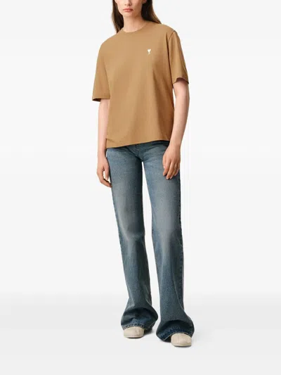 Ami Alexandre Mattiussi Ami Paris Holiday Capsule Cotton T-shirt In Brown