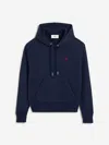 Ami Alexandre Mattiussi Long-sleeved Hooded Sweatshirt In Blue