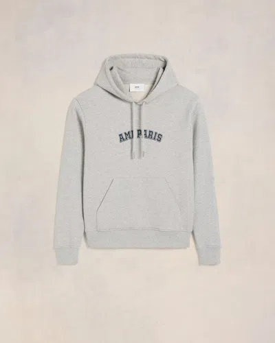 Ami Alexandre Mattiussi Ami Paris Cotton Hoodie In Grey