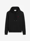 Ami Alexandre Mattiussi Zip-up Hoodie With Kangaroo Pocket And Drawstring Hood In Black