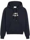 Ami Alexandre Mattiussi Navy Cotton Hoodie With Ami Paris Patch Blue