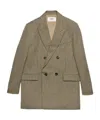 Ami Alexandre Mattiussi Ami Paris Houndstooth Double Breasted Blazer In Brown