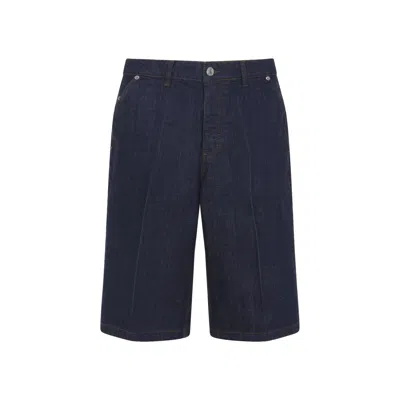 Ami Alexandre Mattiussi Ami Paris Indigo Blue Cotton Loose Bermuda Shorts