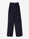 Ami Alexandre Mattiussi Ami Paris Belted Wide Leg Pants In Midnight Blue