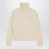 Ami Alexandre Mattiussi Ami Paris Ivory Ami De Coeur Turtleneck Sweater In Animal Print