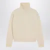Ami Alexandre Mattiussi Ami Paris Ivory Ami De Coeur Turtleneck Sweater In Neutral