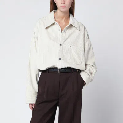 Ami Alexandre Mattiussi Ivory Corduroy Shirt In Neutral