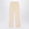 Ami Alexandre Mattiussi Ami Paris Ivory Corduroy Trousers In Animal Print