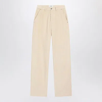 AMI ALEXANDRE MATTIUSSI AMI PARIS IVORY CORDUROY TROUSERS