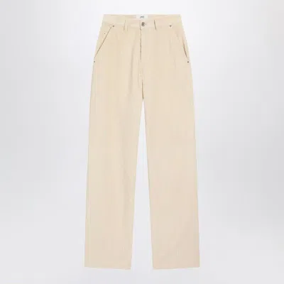 AMI ALEXANDRE MATTIUSSI AMI PARIS  IVORY CORDUROY TROUSERS