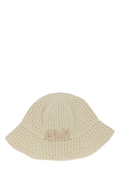 Ami Alexandre Mattiussi Ami Paris Ivory Crochet Bucket Hat