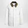 Ami Alexandre Mattiussi Ami Paris Ivory Padded Worker Cotton Jacket Women In White