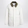 Ami Alexandre Mattiussi Ami Paris Ivory Padded Worker Cotton Jacket Women In White