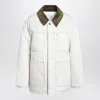 Ami Alexandre Mattiussi Ami Paris Ivory Padded Worker Cotton Jacket Women In White