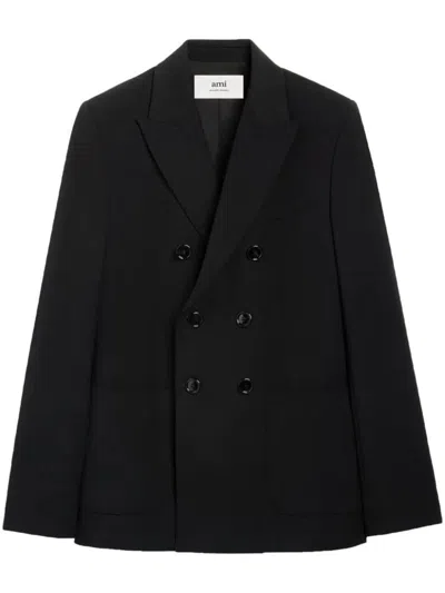 Ami Alexandre Mattiussi Ami Paris Double Breasted Jacket Clothing In Black