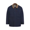 Ami Alexandre Mattiussi Dark Denim Jacket With Brown Corduroy Collar In Black