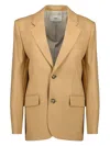 Ami Alexandre Mattiussi Ami Single-breasted Wool Blazer With Structured Shoulders In Brown