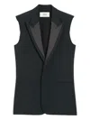 Ami Alexandre Mattiussi Ami Paris Anthracite Grey Wool Vest Women In Multi