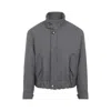 Ami Alexandre Mattiussi High Collar Jacket With Elasticated Hem And Pockets In Gray