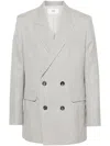 Ami Alexandre Mattiussi Double-breasted Virgin Wool Blazers In Light Heather Grey