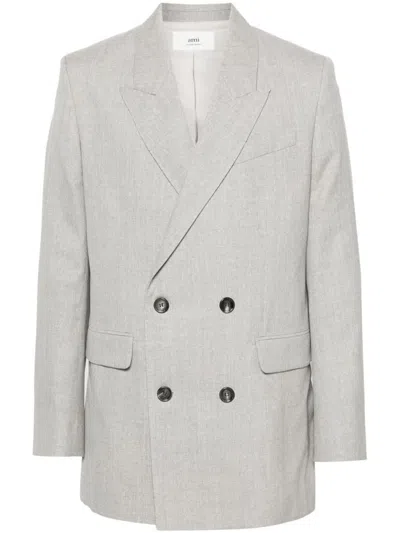 Ami Alexandre Mattiussi Ami Paris Jacket In Light Heather Grey