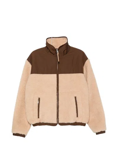Ami Alexandre Mattiussi Ami Paris Jacket With Fleece Fabric Inserts In Neutral