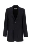 Ami Alexandre Mattiussi Wool Blazer With Back Slit And Front Pockets In Blue