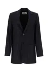 Ami Alexandre Mattiussi Wool Blazer With Back Slit And Front Pockets In Blue