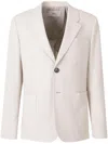 Ami Alexandre Mattiussi Notched Lapel Blazer With Front Pockets In Beige