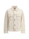 Ami Alexandre Mattiussi Classic Denim Jacket With Structured Silhouette In Beige