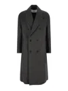 Ami Alexandre Mattiussi Ami Paris Anthracite Grey Double-breasted Wool Coat Men In Black