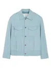 Ami Alexandre Mattiussi Ami Paris Men Suede Giacca Pelle In Blue