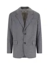 Ami Alexandre Mattiussi Ami Single-breasted Grey Virgin Wool Blazer With Classic Lapel In Gray