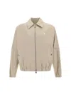 Ami Alexandre Mattiussi Adc Compact Cotton Zip Jacket In Light Beige