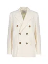 Ami Alexandre Mattiussi Double-breasted Blazer Flap Pockets In White