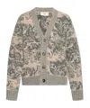 Ami Alexandre Mattiussi Ami Paris Jacquard V-neck Buttoned Cardigan In Nude