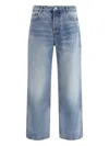Ami Alexandre Mattiussi Trousers With Belt Loops And Contrast Stitching In Blue