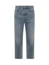 Ami Alexandre Mattiussi Trousers With Belt Loops And Contrast Stitching In Blue