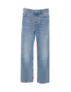 Ami Alexandre Mattiussi Trousers With Belt Loops And Contrast Stitching In Blue