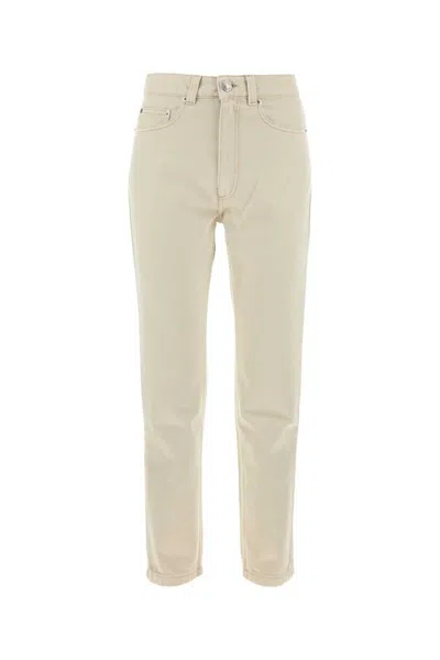 Ami Alexandre Mattiussi Ami Paris Ivory Denim Jeans In Neutral