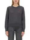 Ami Alexandre Mattiussi Jersey With Logo In Grey