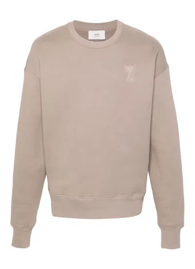Ami Alexandre Mattiussi Ami De Coeur Crew-neck Sweatshirt In Black