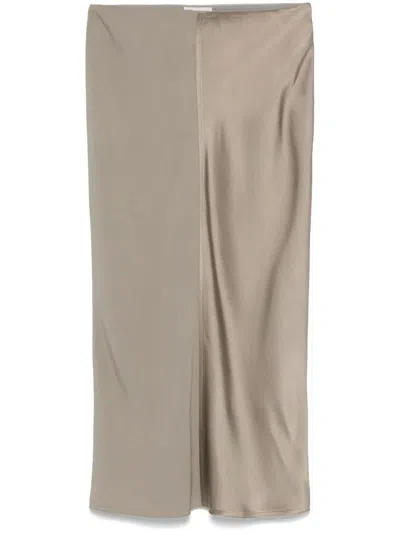 Ami Alexandre Mattiussi Ami Paris Jupe Midi Droite In Neutral