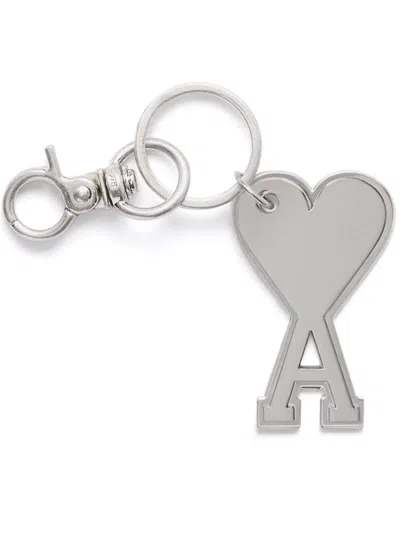 Ami Alexandre Mattiussi Ami Paris Keyring In Silver