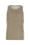 Ami Alexandre Mattiussi Ami Paris Khaki Stretch Polyester Tank Top