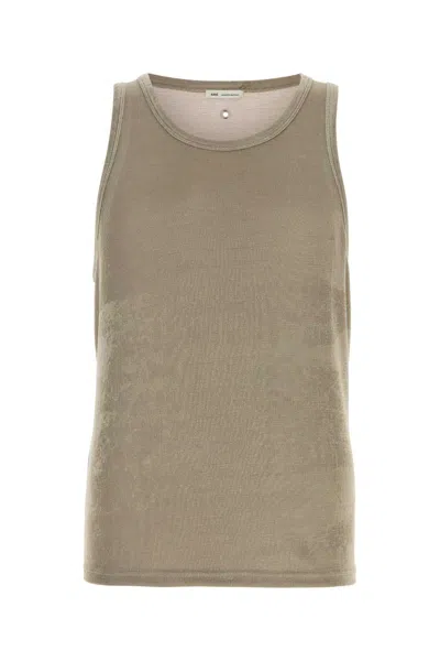 Ami Alexandre Mattiussi Ami Paris Khaki Stretch Polyester Tank Top