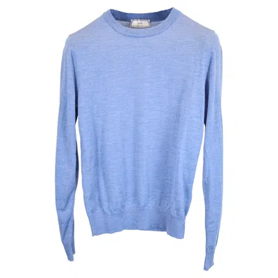 Pre-owned Ami Alexandre Mattiussi Ami Paris Knitted Crewneck Sweater In Purple Wool In Blue