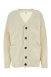 Ami Alexandre Mattiussi Ami Paris Ivory Alpaca Blend Cardigan In Beige O Tan