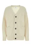 Ami Alexandre Mattiussi Ami Paris Ivory Alpaca Blend Cardigan In Beige O Tan